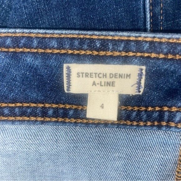 Madewell Stretch Denim A-Line Mini Skirt in Salisbury Wash Patch Pocket Edition - Picture 7 of 8